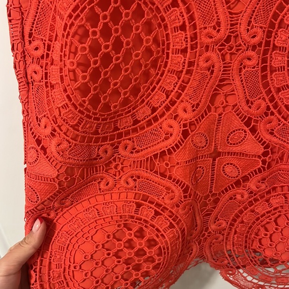 Coral pink midi skirt - Picture 2 of 4